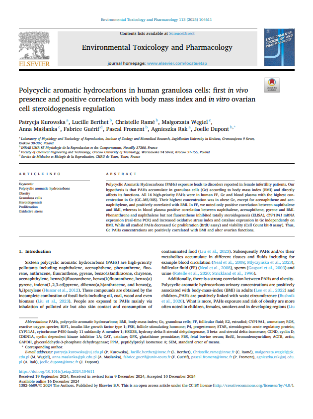 Kurowska et al. 2025 Env Toxicol and Pharmacol.